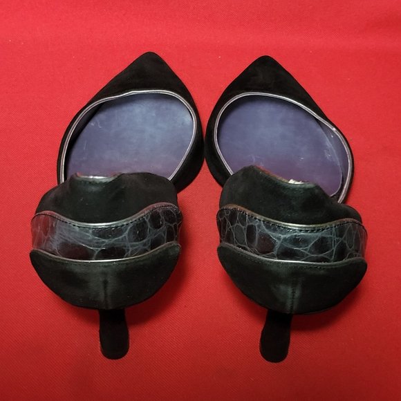 Alrando Womens Shoes Black Suede Ankle Wrap High Heels Pumps Size 10 - Picture 10 of 12